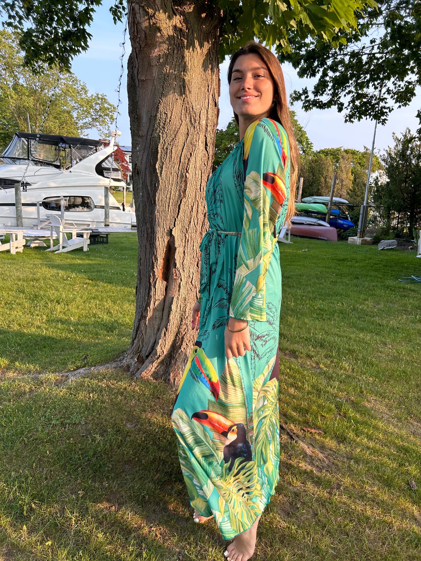 Tropical Elegance Marinho Dress